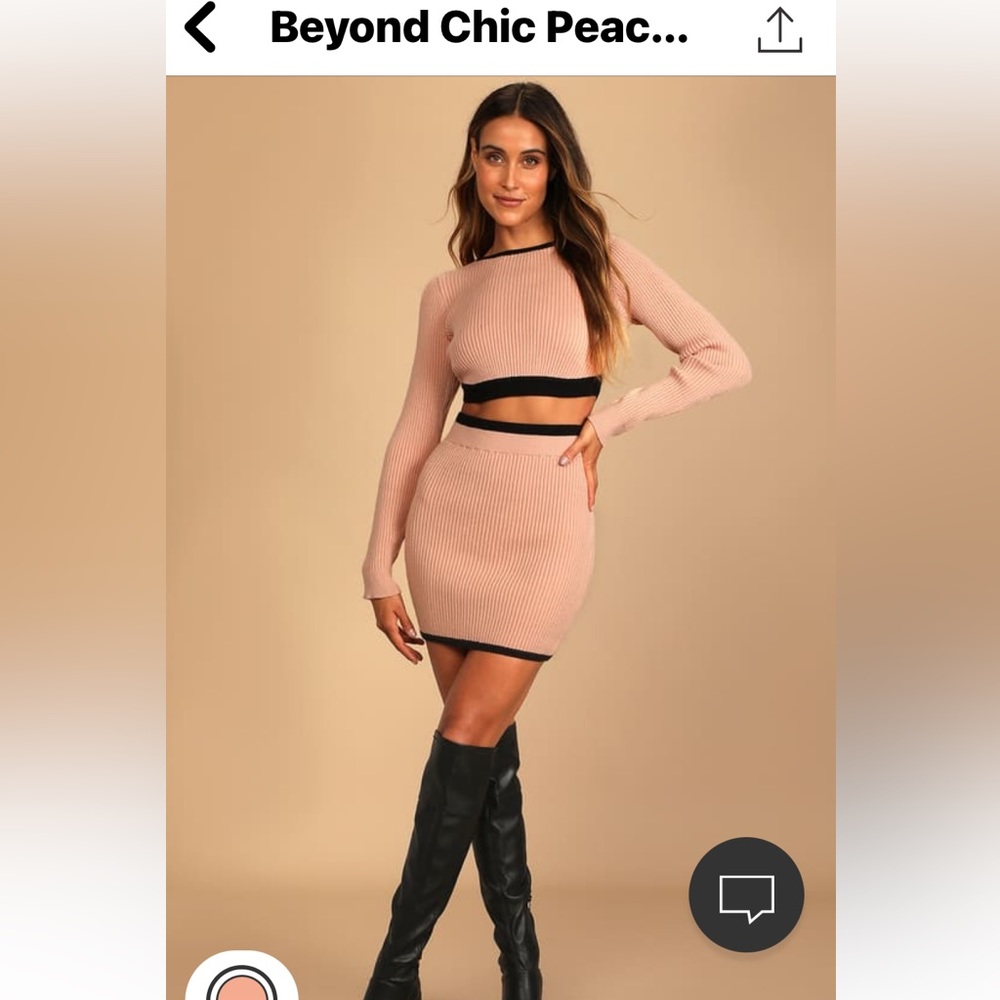 NWT- Lulus cropped sweater and matching skirt set